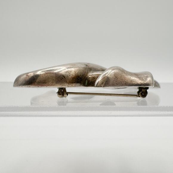 Mikal-Jon Bayanihan Sterling Silver Brooch Vtg Modernist Biomorphic Knot Signed - Picture 11 of 13